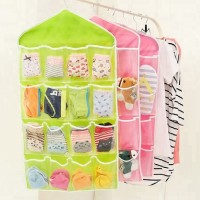 STOCK 4.4*5.5*0.78 Inch 16 Pouch Underwear Hanging Bag Organizer,Toiletry Bag Organizer